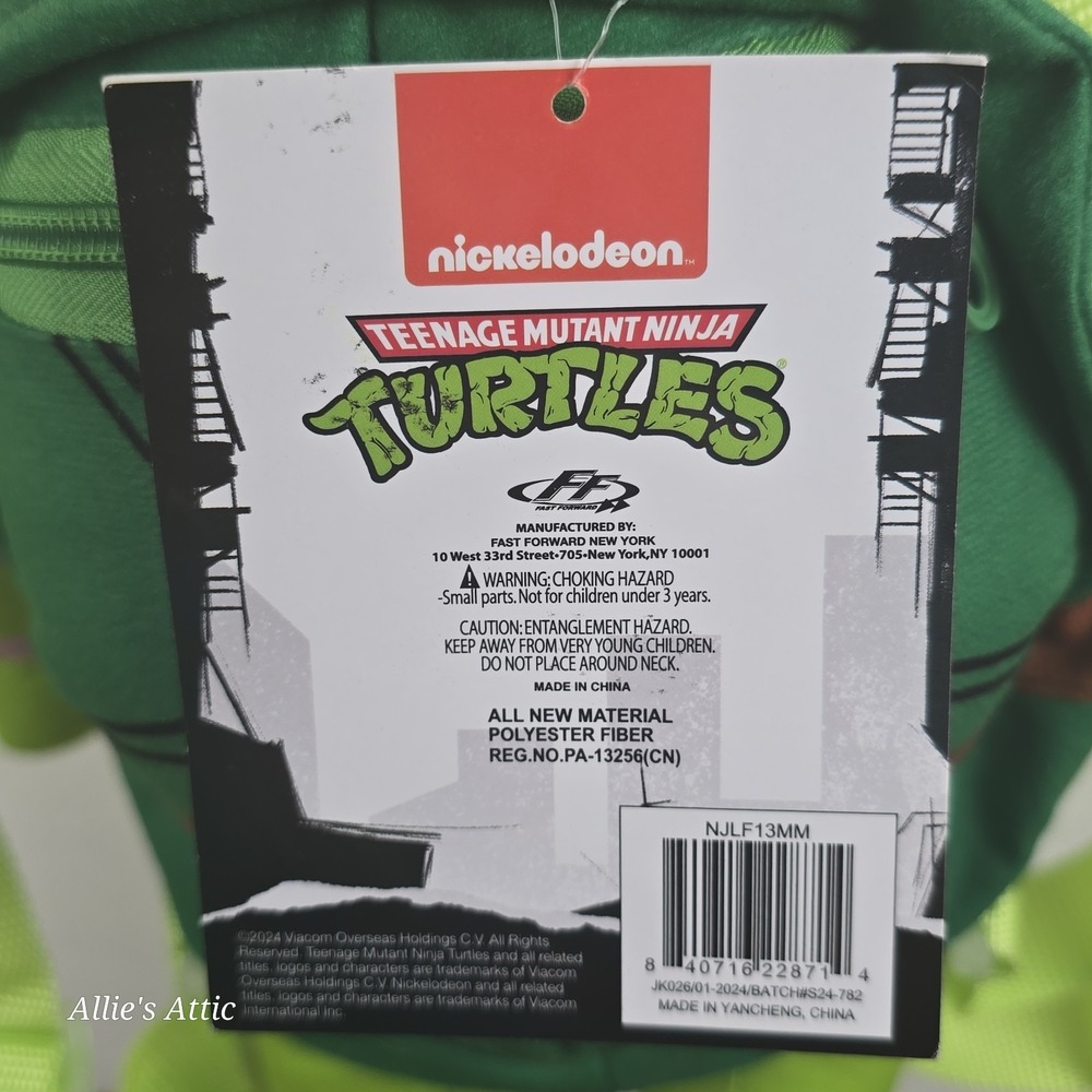 Donatello Teenage Mutant Ninja Turtles Plush Backpack Bag Stuffed‎ TMNT 20" New - Picture 5 of 6